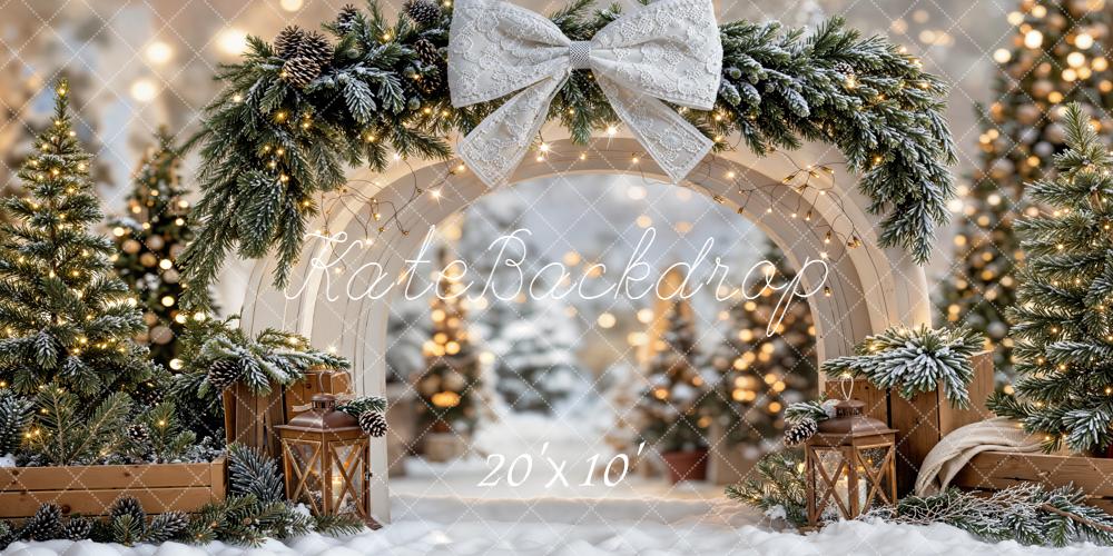 Kate Weihnachten Bogen Tannenzweige Schnee Hintergrund Entworfen von Emetselch - Kate Backdrop.de