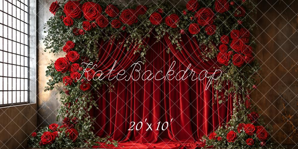 Kate Hochzeit Rote Rosen Vorhang Hintergrund Entworfen von Emetselch - Kate Backdrop.de