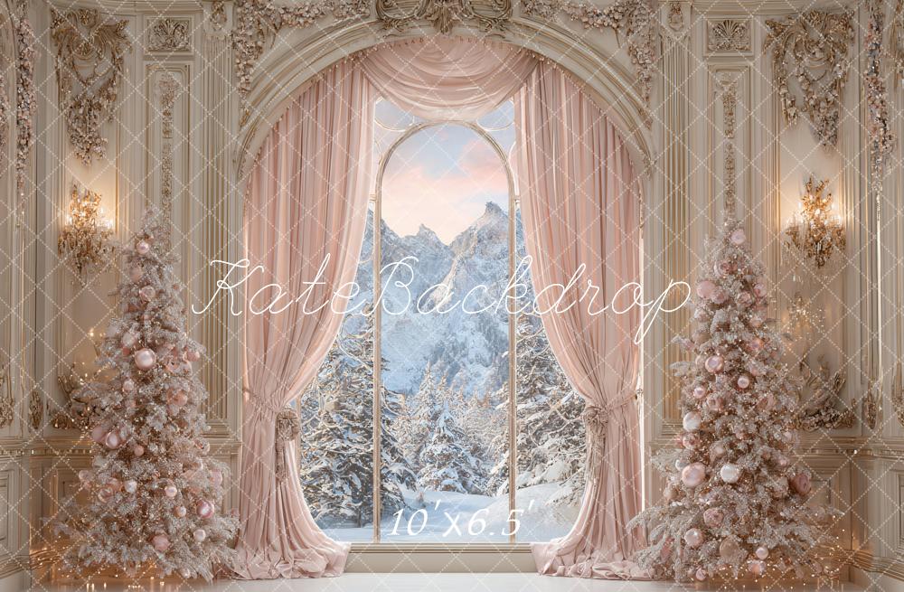 Kate Weihnachten Palast Fenster Rosa Hintergrund Entworfen von Ashley Paul