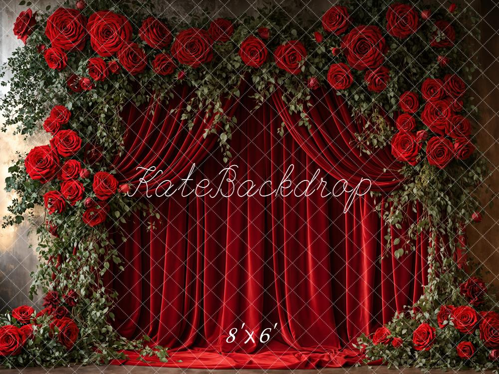 Kate Hochzeit Rote Rosen Vorhang Hintergrund Entworfen von Emetselch - Kate Backdrop.de