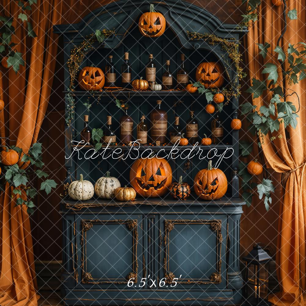 Kate Halloween Kürbisse Regal Orange Hintergrund Entworfen von Emetselch - Kate Backdrop.de