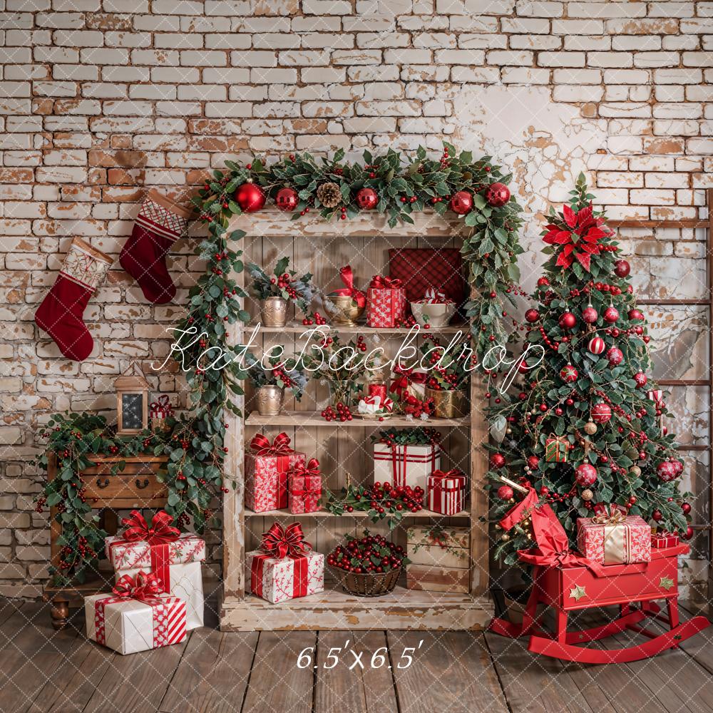 Kate Weihnachten Geschenke Tannenbaum Vintage Hintergrund Entworfen von Emetselch