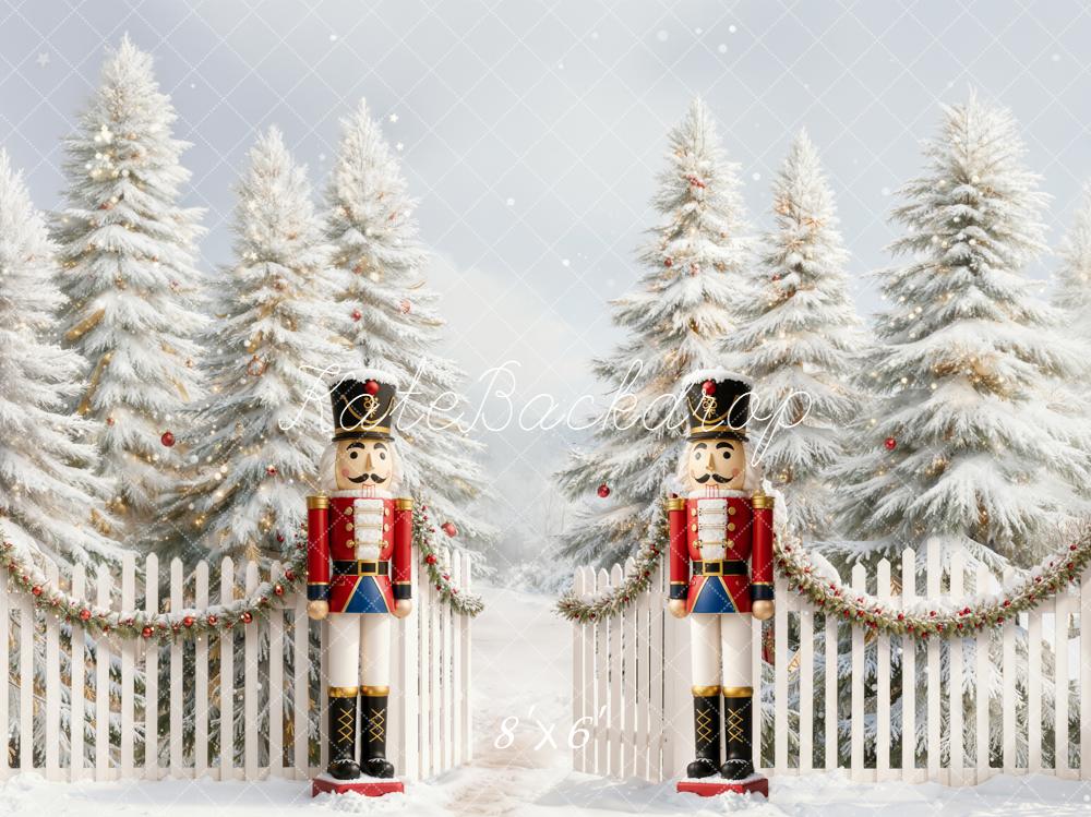 Kate Weihnachten Nussknacker Schnee Wald Hintergrund Entworfen von Emetselch - Kate Backdrop.de