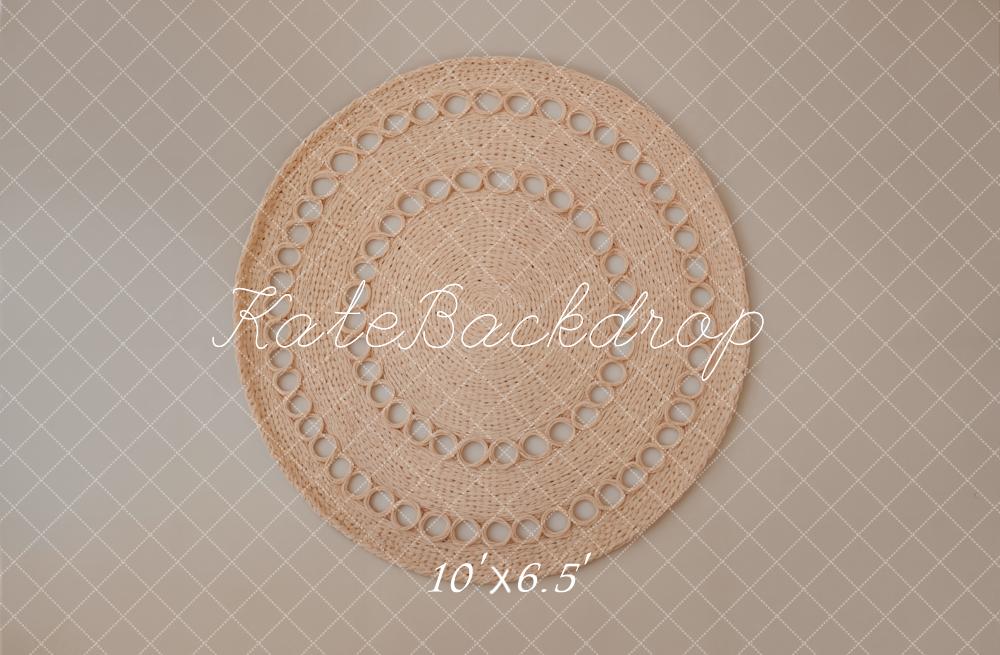 Kate Boho Rattan Teppich Beige Hintergrund Entworfen von Kate Image - Kate Backdrop.de