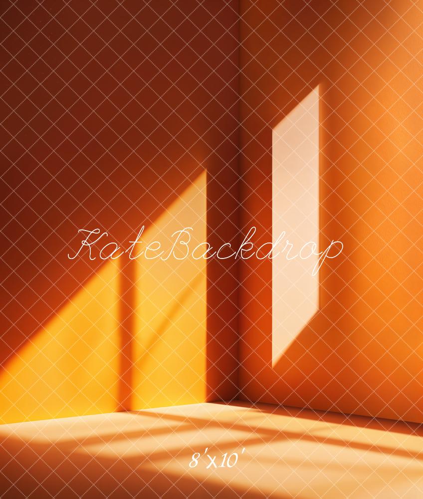 Kate Minimalistisch Sonnenlicht Fenster Orange Fleece Hintergrund Entworfen von Emetselch - Kate Backdrop.de