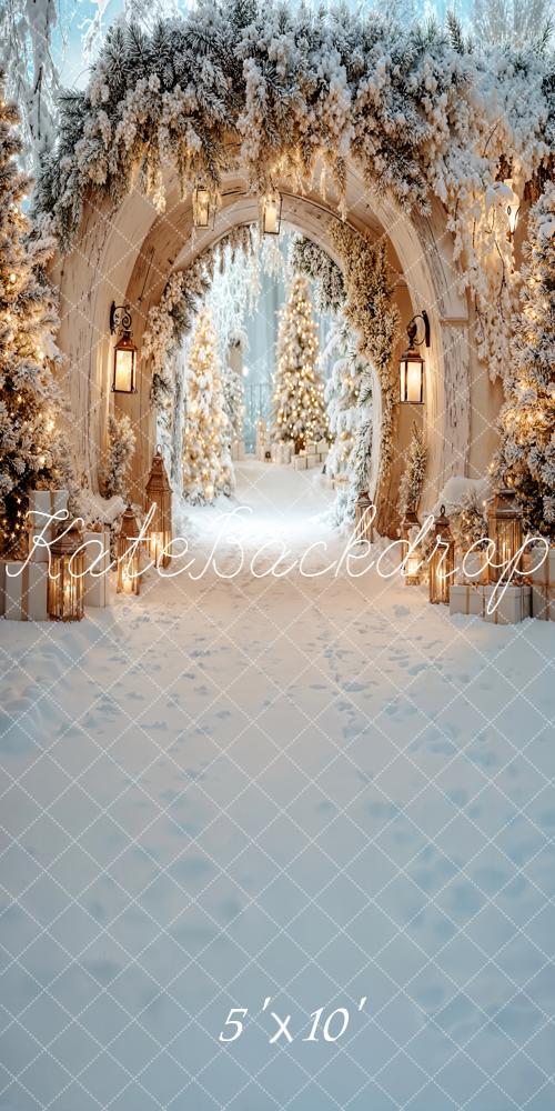 Kate Weihnachten Winter Torbogen Schnee Hintergrund Entworfen von Emetselch - Kate Backdrop.de