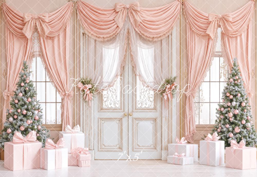 Kate Weihnachten Geschenke Bäume Rosa Hintergrund Entworfen von Emetselch - Kate Backdrop.de