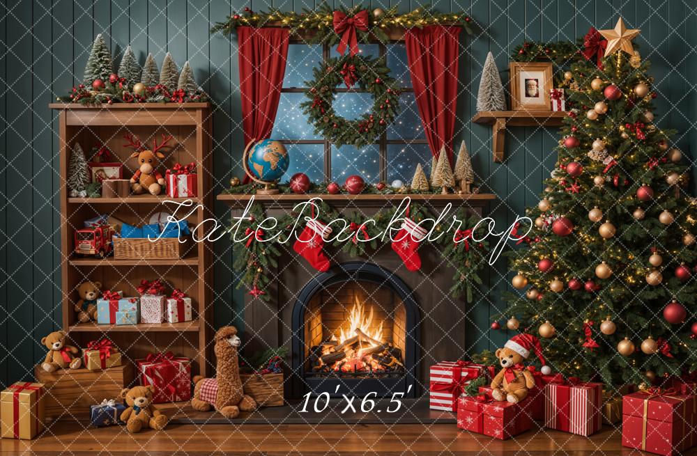 Kate Weihnachten Kamin Geschenke Tannenbaum Hintergrund Entworfen von Emetselch