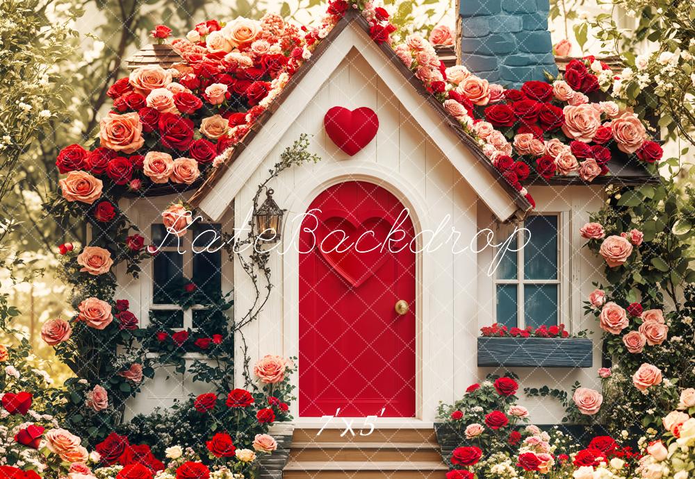 Kate Valentinstag Haus Rosen Romantisch Hintergrund Entworfen von Emetselch