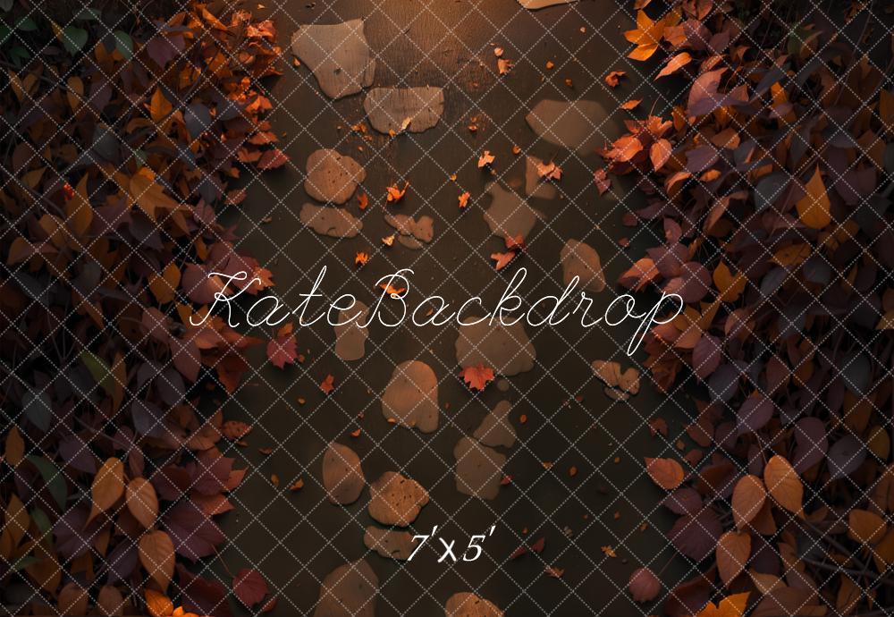 Kate Herbst Blätter Weg Braun Hintergrund Entworfen von Kate Image - Kate Backdrop.de