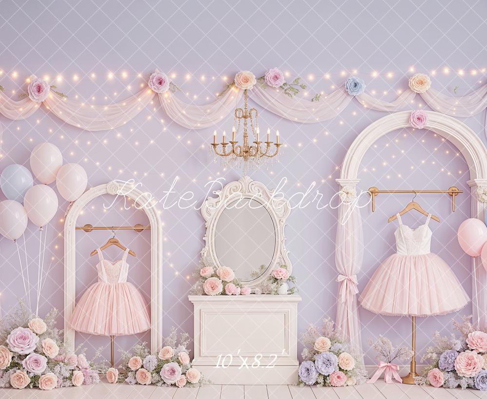 Kate Kinder Rosen Ballkleider Pastell Hintergrund Entworfen von Ashley Paul - Kate Backdrop.de