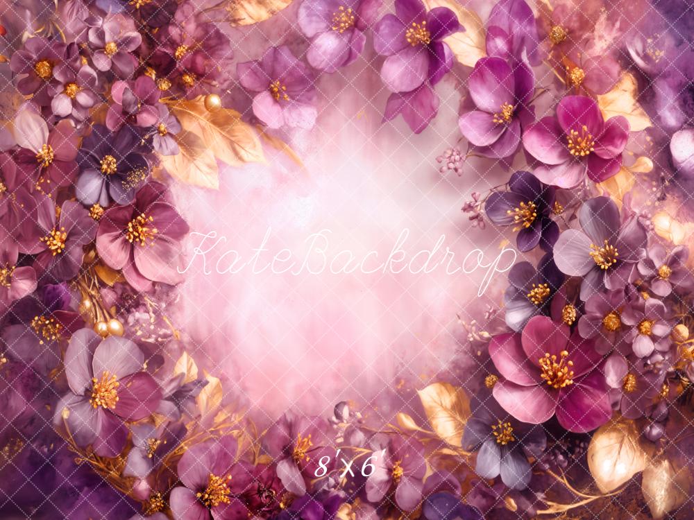 Kate Blume Kranz Lila Gold Hintergrund Entworfen von Emetselch