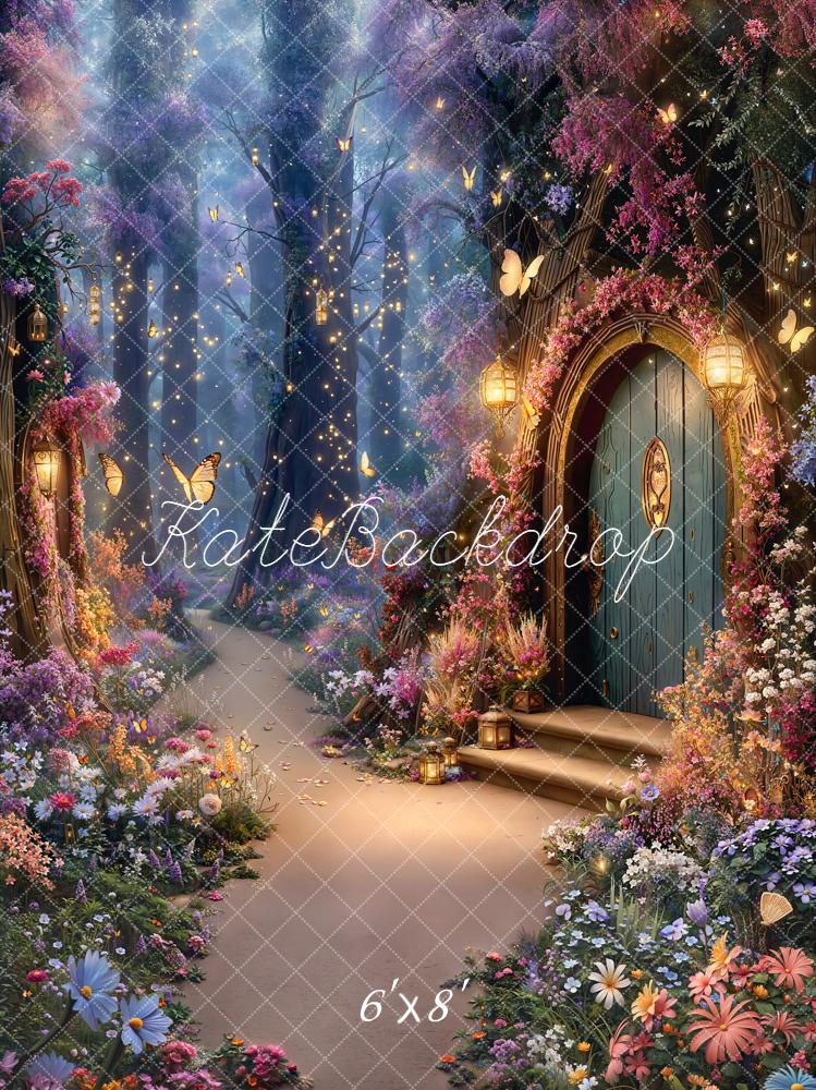 Kate Märchenwald Blumen Schmetterlinge Magisch Hintergrund Entworfen von Emetselch