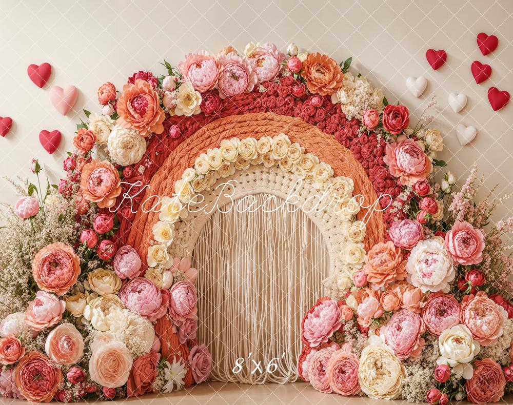 Kate Valentinstag Blumen Bogen Romantik Fleece Hintergrund Entworfen von Emetselch