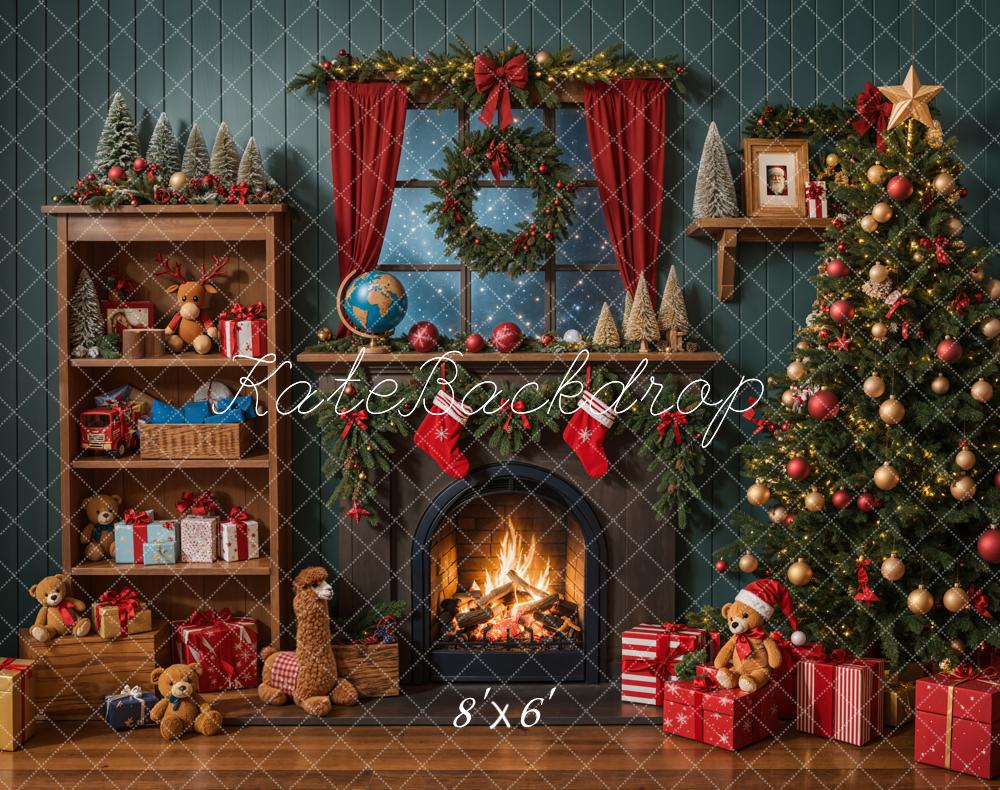 Kate Weihnachten Kamin Geschenke Spielzeug Fleece Hintergrund Entworfen von Emetselch