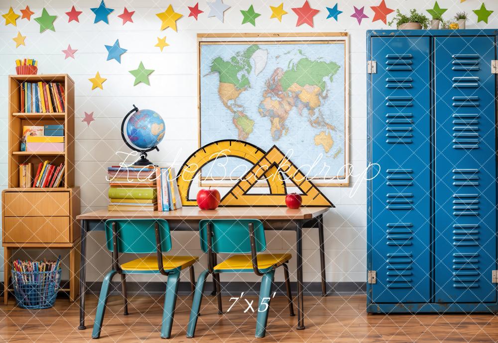 Kate Zurück Zur Schule Klassenzimmer Bunte Sterne Hintergrund Entworfen von Emetselch