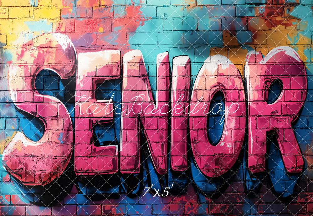 Kate Abschlusszeit Senior Graffiti Bunt Hintergrund Entworfen von Emetselch