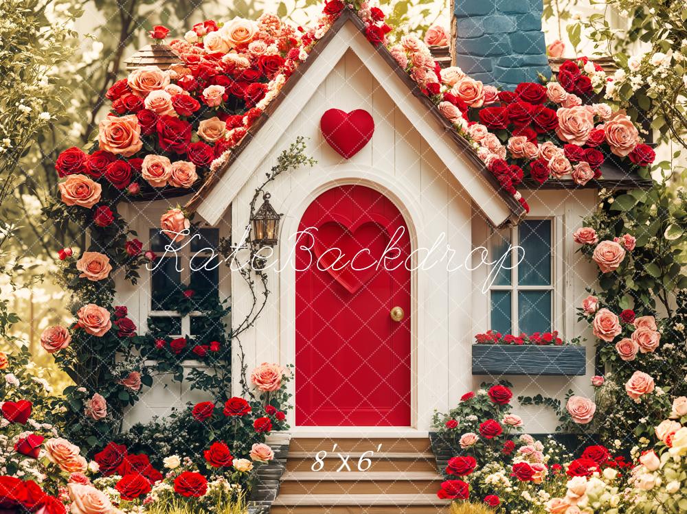 Kate Valentinstag Haus Rosen Romantisch Fleece Hintergrund Entworfen von Emetselch