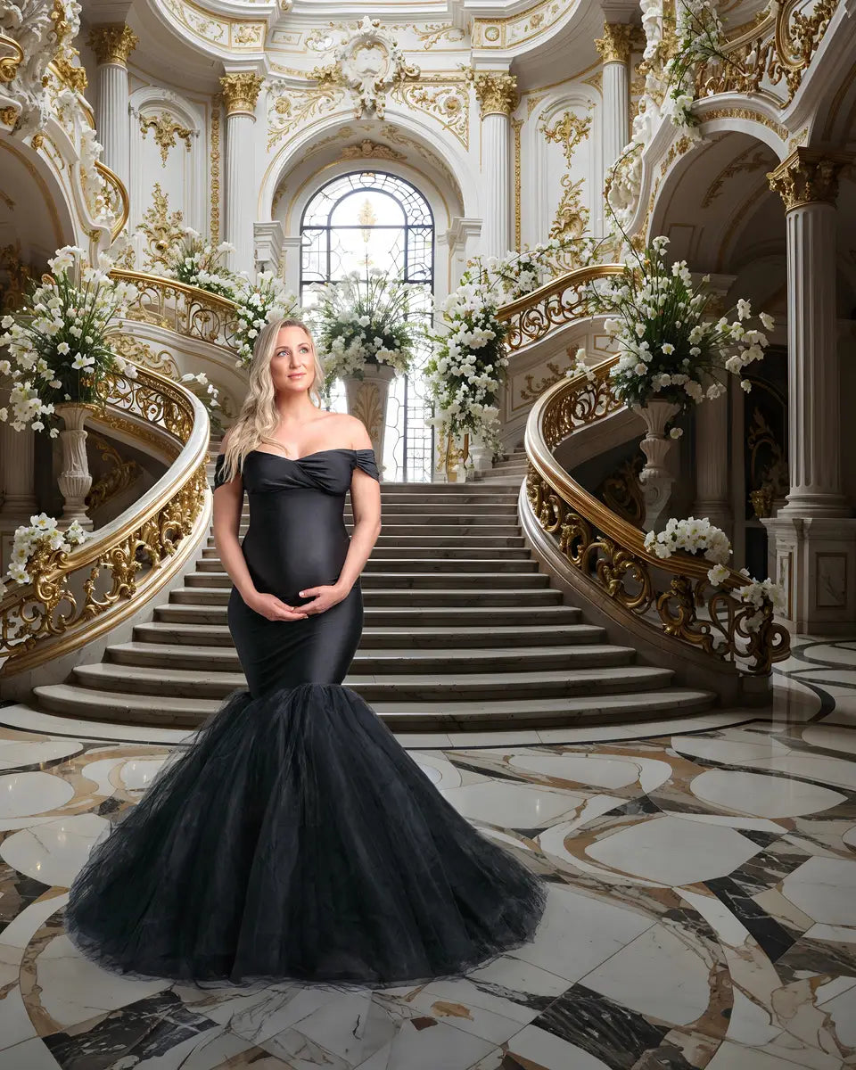 Kate Ein Schulter Satin Mutterschaft Fotoshooting Kleid - Kate Backdrop.de