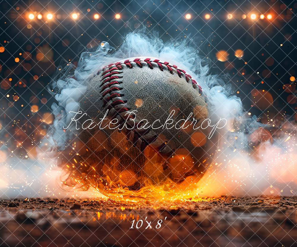 Kate Sport Baseball Feuer Effekt Hintergrund Entworfen von Chain - Kate Backdrop.de