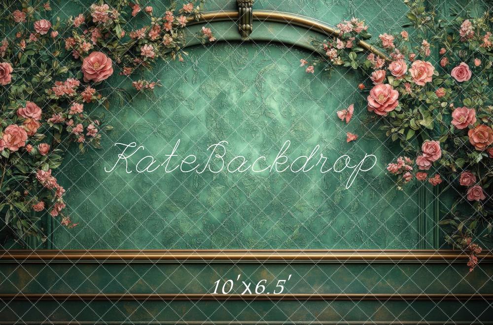 Kate Vintage Rosenbogen Grün Hintergrund Entworfen von Mini MakeBelieve - Kate Backdrop.de