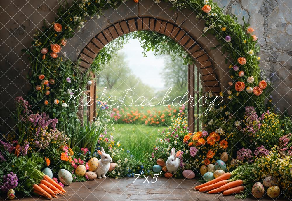 Kate Ostern Garten Blumen Bunte Eier Hintergrund Entworfen von Emetselch