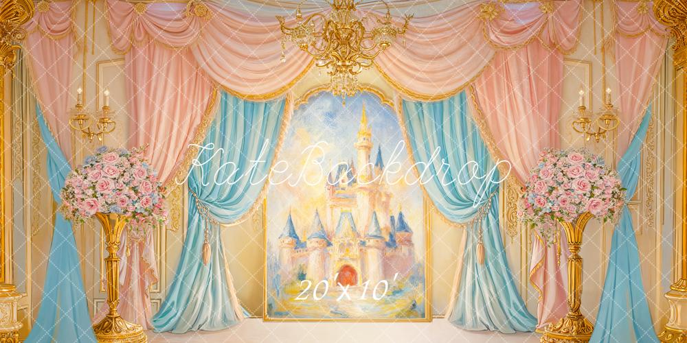 Kate Märchenschloss Vorhänge Blumen Pastell Hintergrund Entworfen von GQ