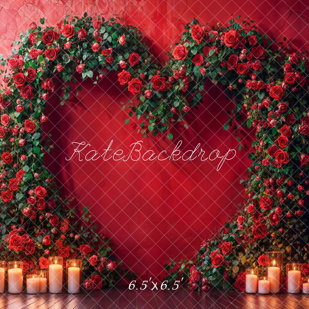 Kate Valentinstag Herz Rosen Rot Hintergrund Entworfen von Emetselch
