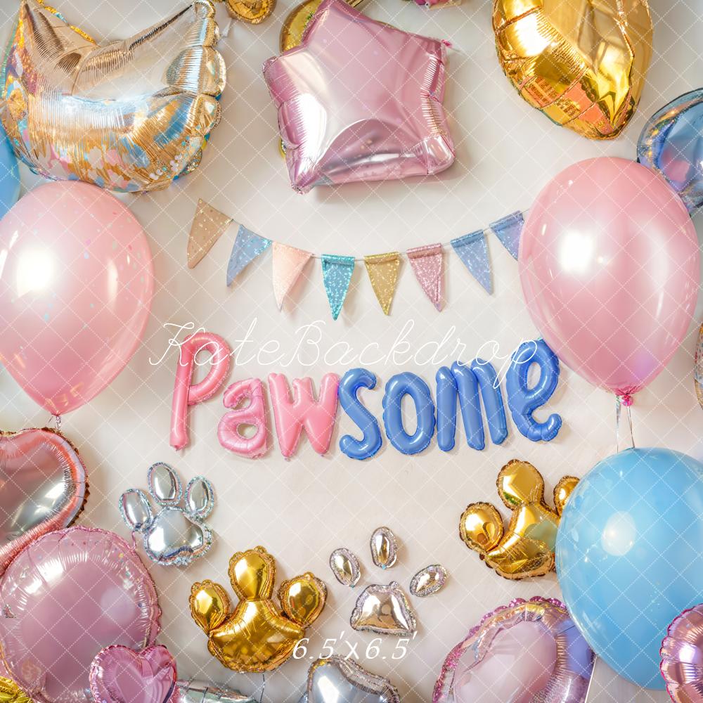 Kate Geburtstag Ballons Pfoten Bunt Hintergrund Entworfen von Emetselch