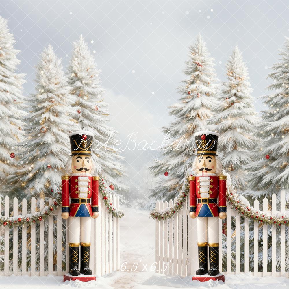 Kate Weihnachten Nussknacker Schnee Wald Hintergrund Entworfen von Emetselch - Kate Backdrop.de