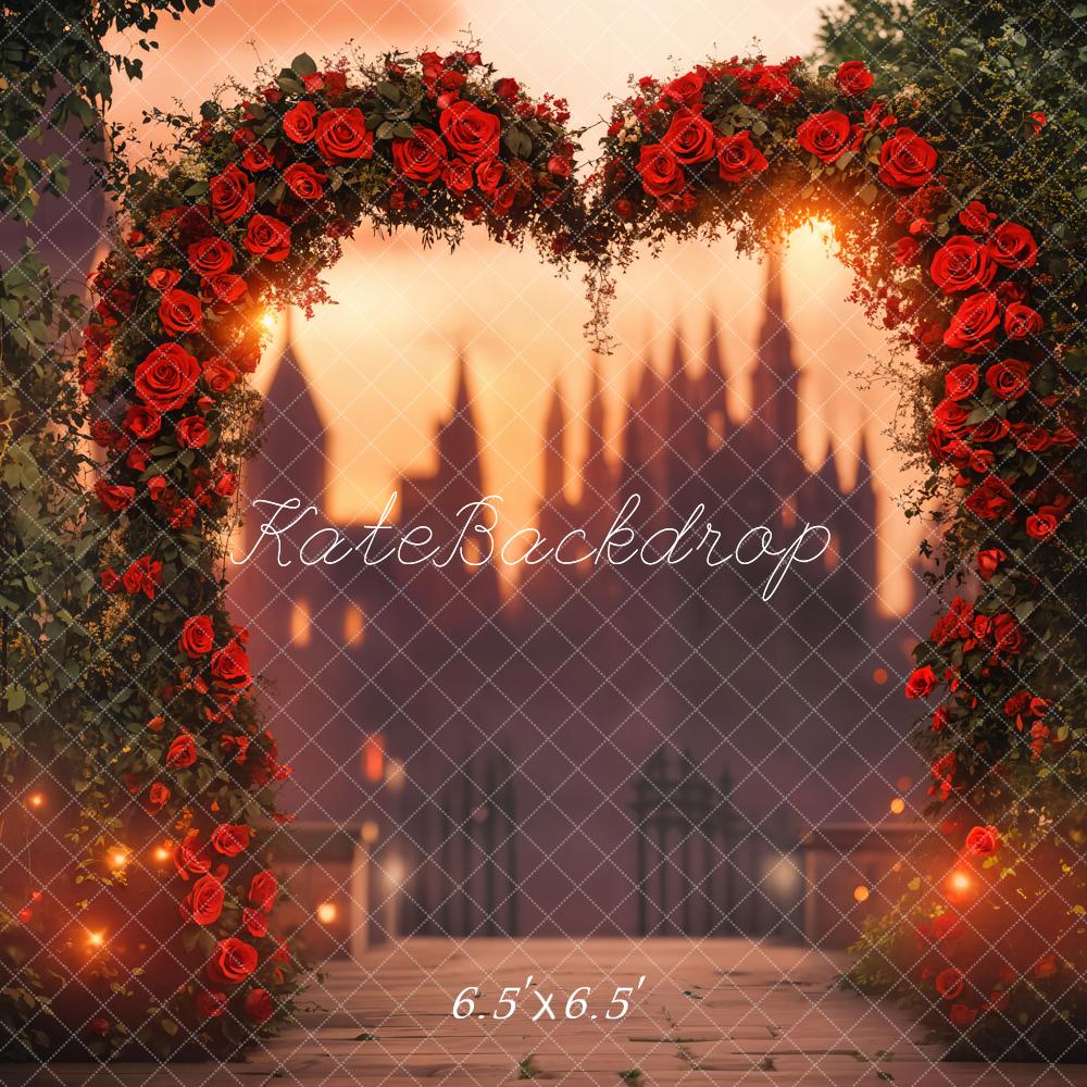 Kate Valentinstag Herzbogen Rote Rosen Romantisch Hintergrund Entworfen von Emetselch