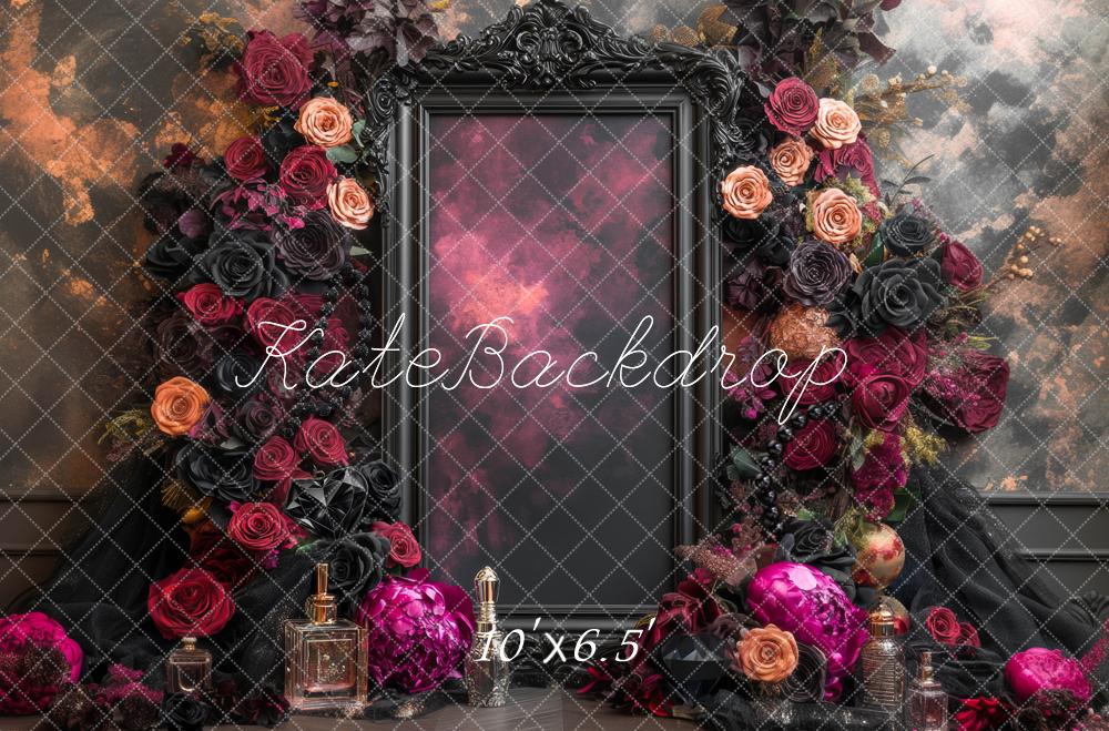 Kate Fine Art Spiegel Rosen Dunkel Hintergrund Entworfen von Mini MakeBelieve - Kate Backdrop.de