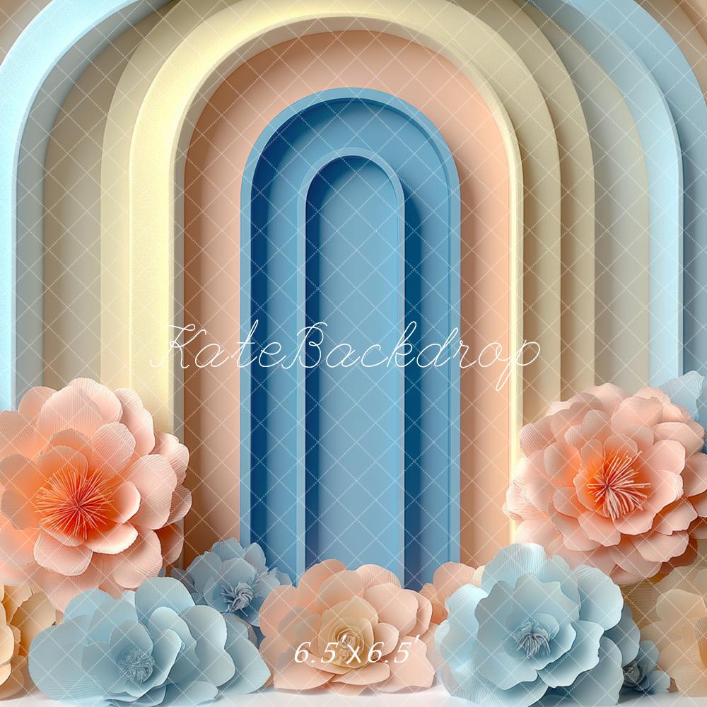 Kate Bogen Blumen Pastellfarben Hintergrund Entworfen von Mini MakeBelieve