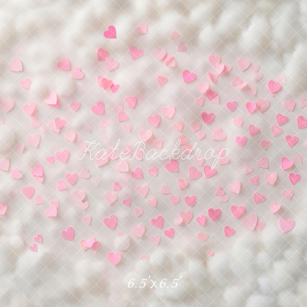 Kate Valentinstag Rosa Herzen Pastell Hintergrund Entworfen von Kate Image
