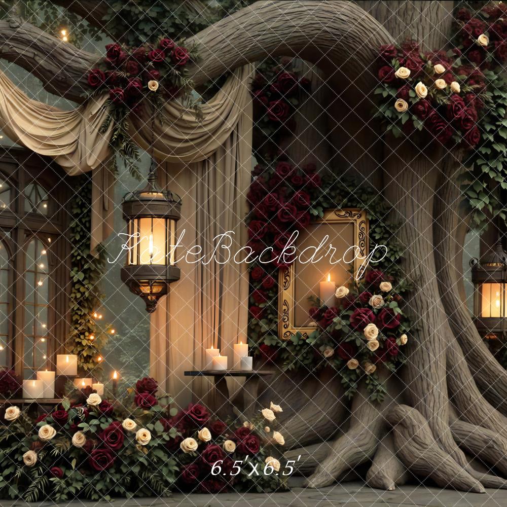 Kate Hochzeit Baum Fenster Rosen Vintage Hintergrund Entworfen von Mini MakeBelieve