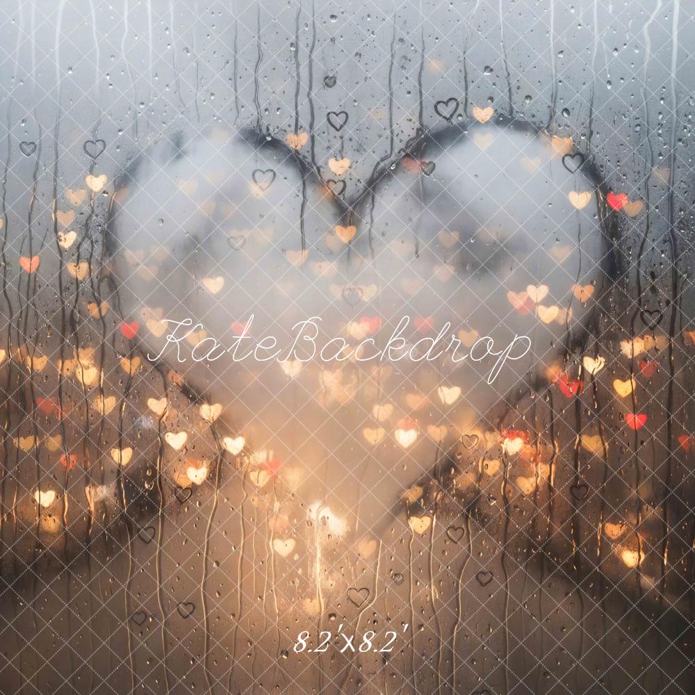 Kate Valentinstag Herz Regen Bokeh Hintergrund Entworfen von Mini MakeBelieve - Kate Backdrop.de