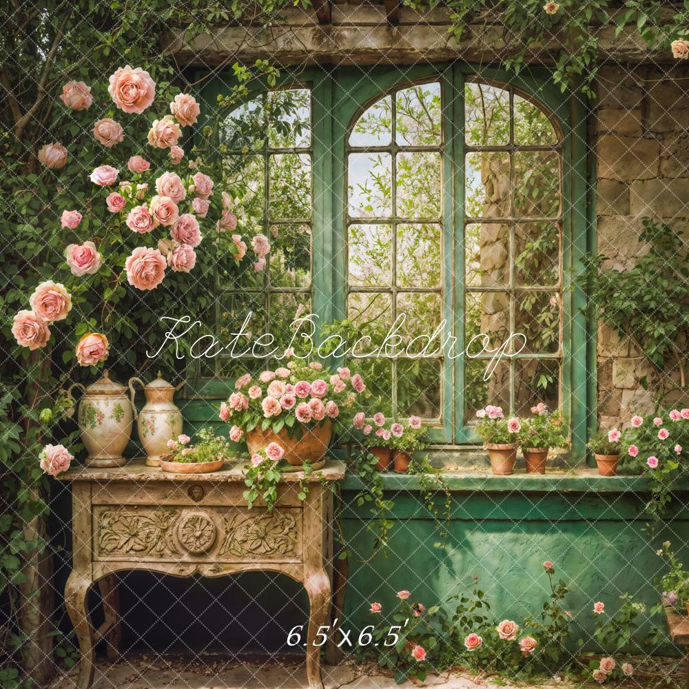 Kate Garten Fenster Rosen Vintage Hintergrund Entworfen von Emetselch - Kate Backdrop.de