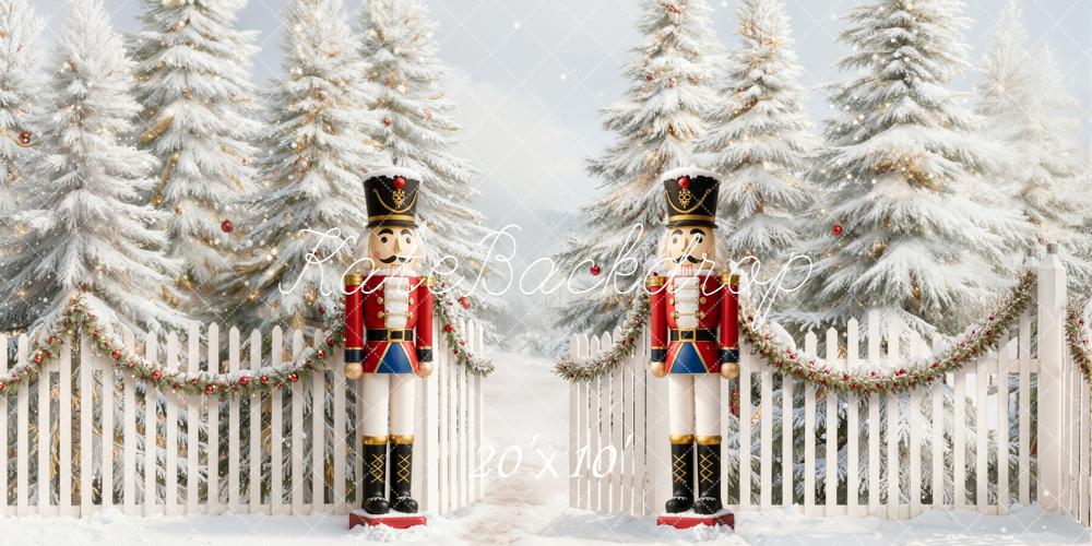Kate Weihnachten Nussknacker Schnee Wald Hintergrund Entworfen von Emetselch - Kate Backdrop.de