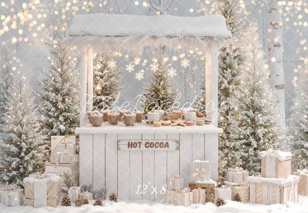 Kate Weihnachten Heiße Schokolade Geschenke Schnee Fleece Hintergrund Entworfen von Emetselch