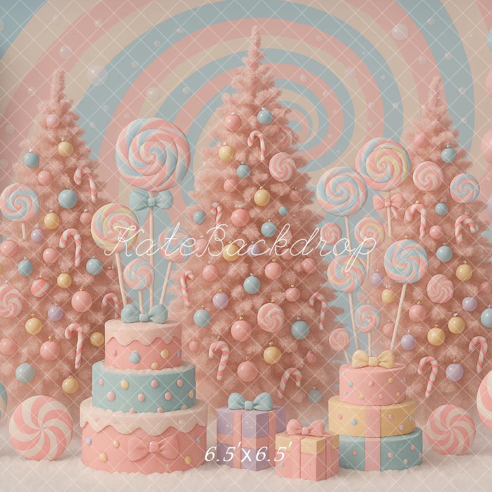Kate Weihnachten Zuckerwald Lollis Pastell Hintergrund Entworfen von Ashley Paul