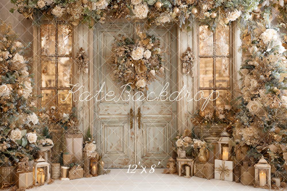 Kate Weihnachten Tür Kranz Gold Hintergrund Entworfen von Ashley Paul