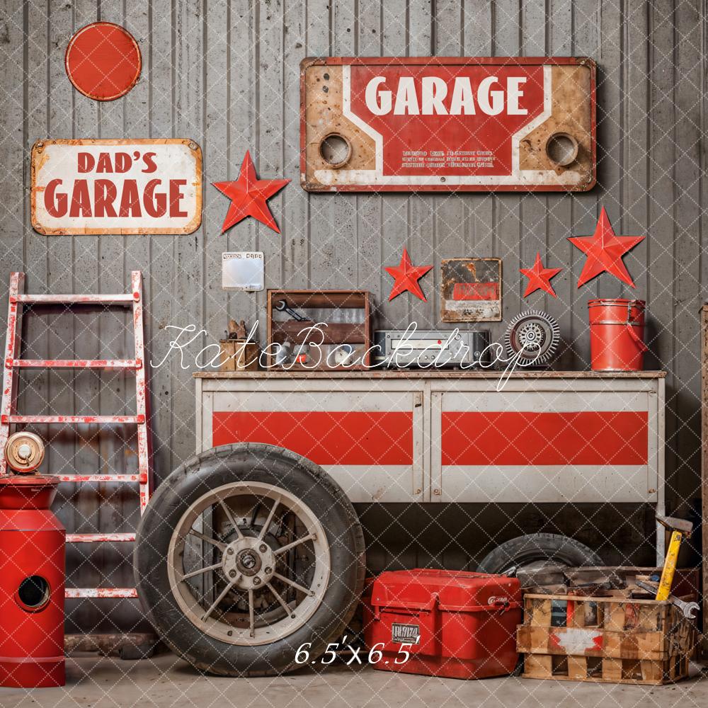 Kate Garage Werkzeug Rot Vintage Hintergrund Entworfen von Emetselch