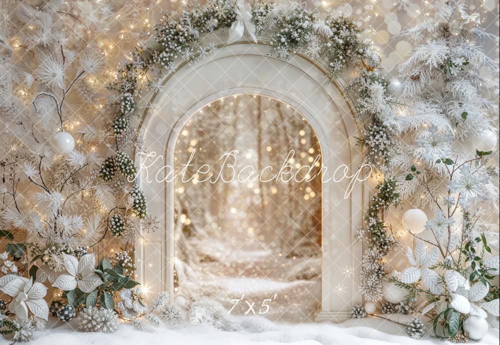 Kate Weihnachten Bogen Weiß Winterwald Hintergrund Entworfen von Emetselch - Kate Backdrop.de