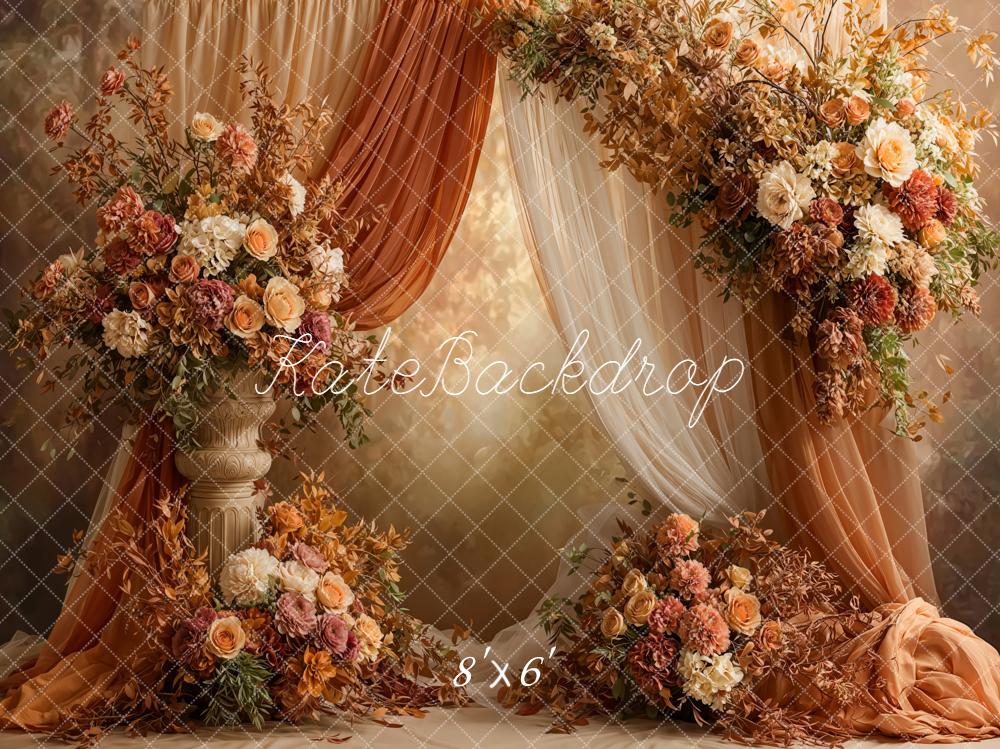 Kate Hochzeit Blumenarrangement Vintage Braun Hintergrund Entworfen von Emetselch - Kate Backdrop.de