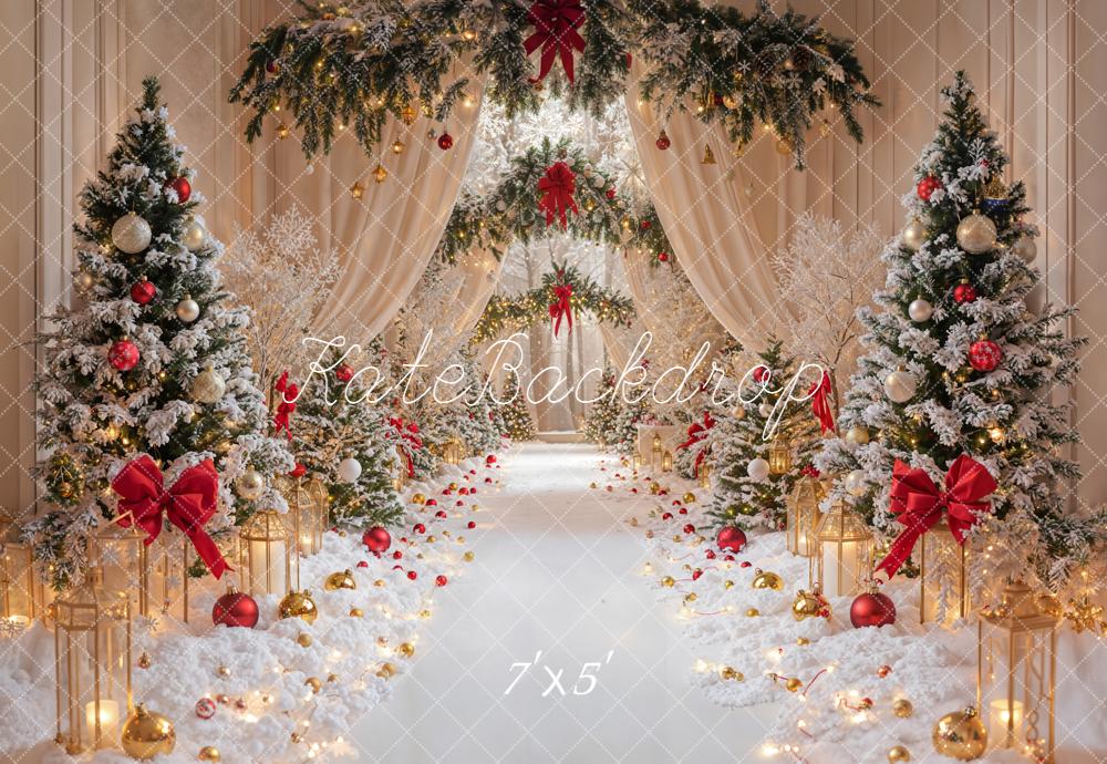 Kate Weihnachten Schnee Tannenbäume Elegant Hintergrund Entworfen von Emetselch - Kate Backdrop.de