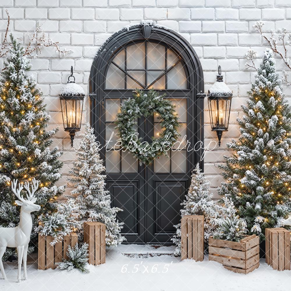 Kate Weihnachten Tannen Schnee Tür Hintergrund Entworfen von Emetselch - Kate Backdrop.de