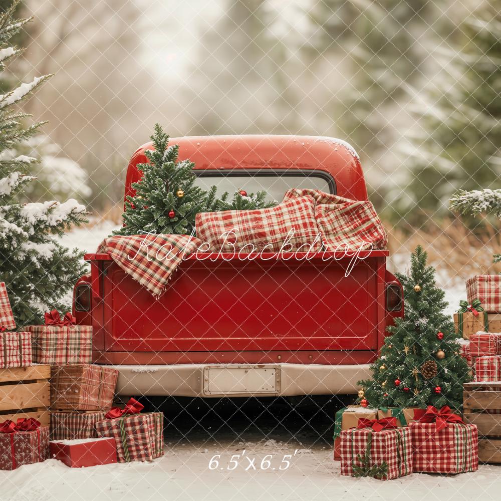 Kate Weihnachten Truck Geschenke Winterwald Hintergrund Entworfen von Emetselch - Kate Backdrop.de