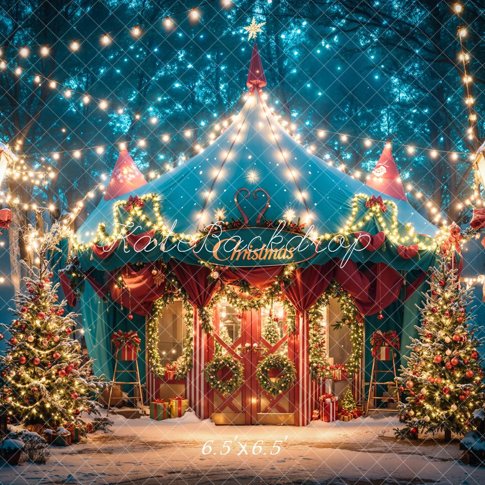 Kate Weihnachten Zirkuszelt Lichter Vintage Hintergrund Entworfen von Emetselch - Kate Backdrop.de