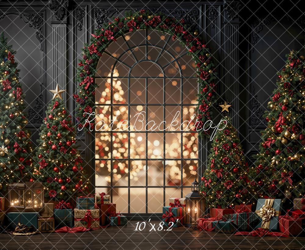 Kate Weihnachten Weihnachtsbaum Geschenke Fenster Fleece Hintergrund Entworfen von Emetselch - Kate Backdrop.de