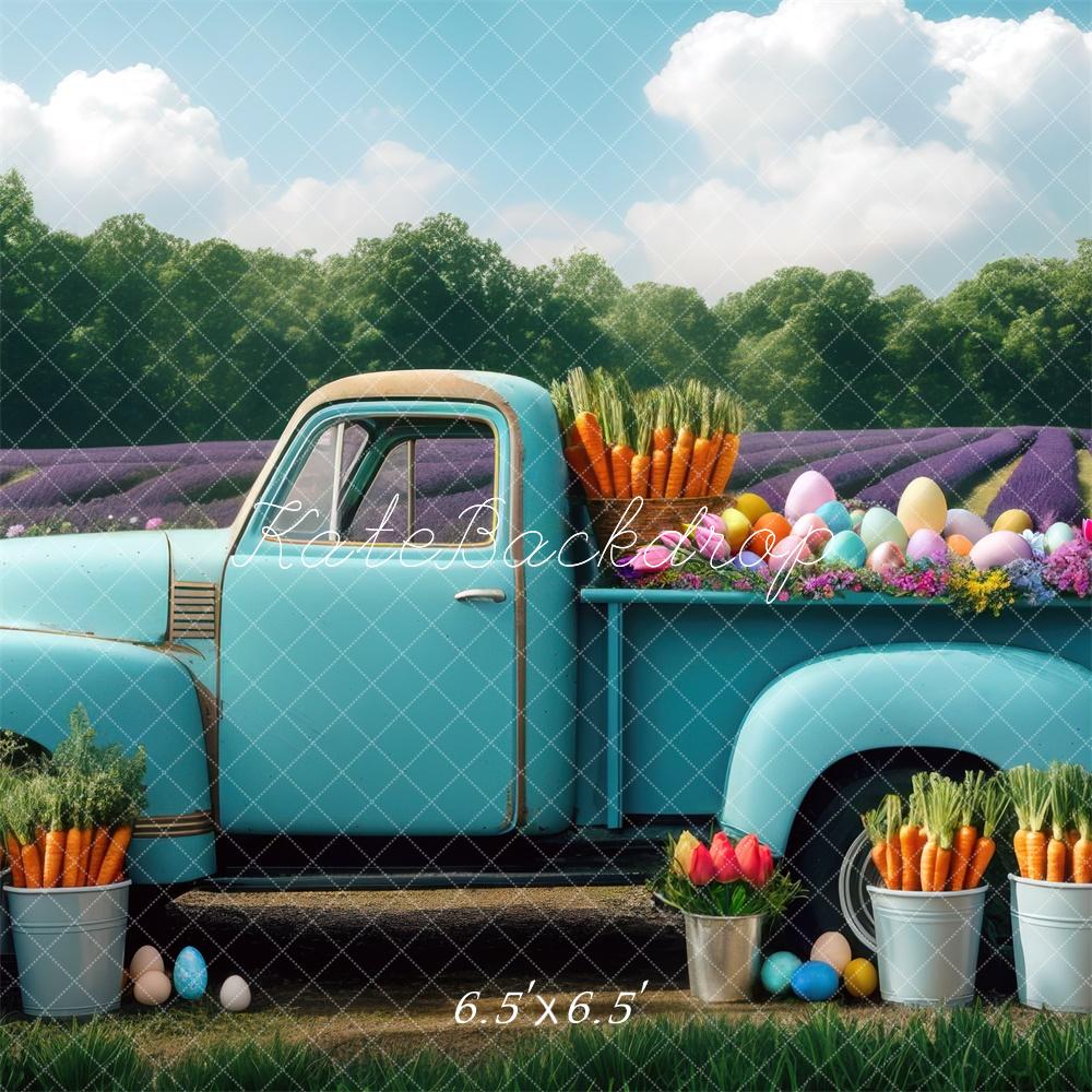 Kate Ostern Oldtimer Lavendel Feld Hintergrund Entworfen von Mini MakeBelieve - Kate Backdrop.de